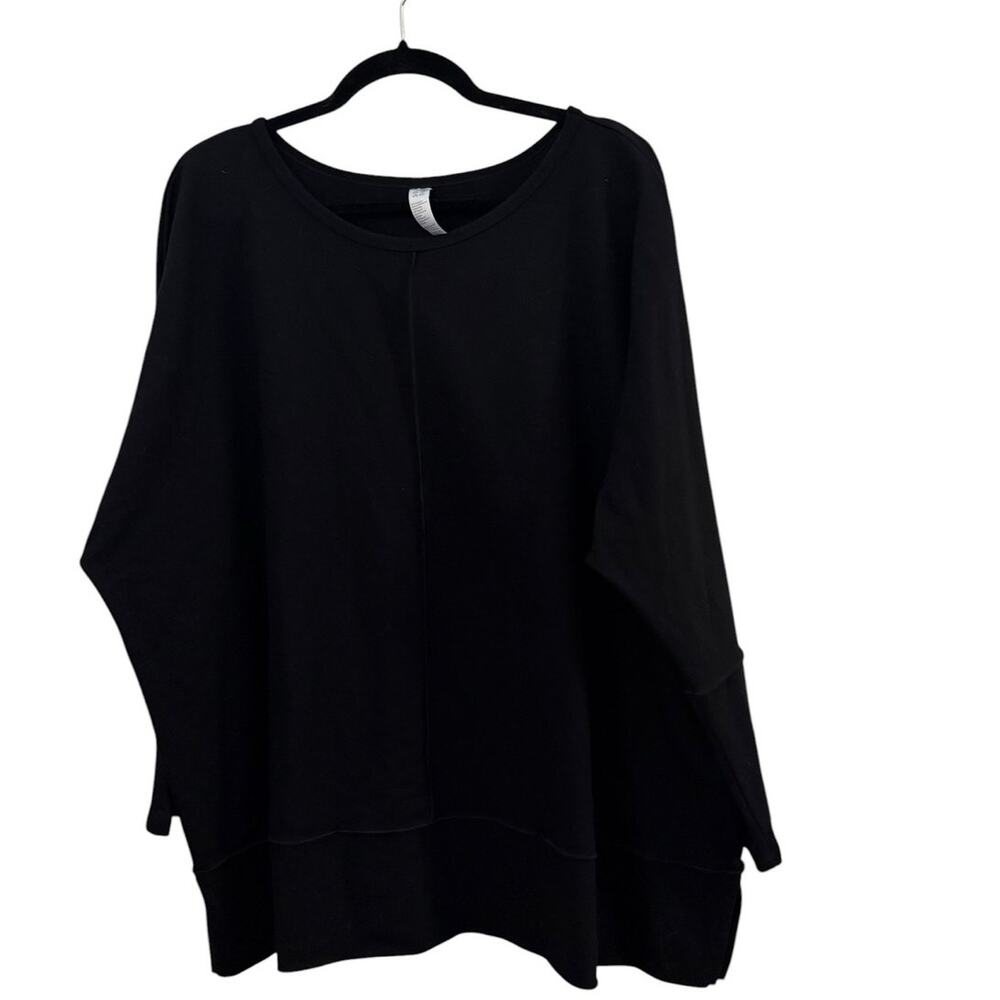 Spanx Heavy Black Sweater Top Tunic 2X Stretchy Classic Basic Closet Staple